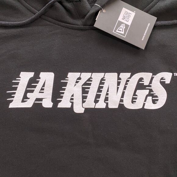 Los Angeles LA Kings Wordmark Logo New Era Hoodie Womens Medium Black NHL Hockey - Picture 4 of 15